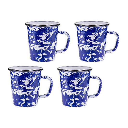 CB66S4 - Cobalt Swirl 16 oz Latte Mugs - Set of 4 2