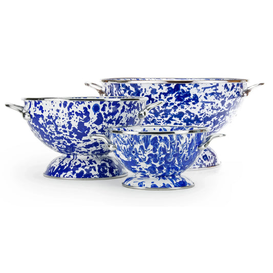 CBCOLS - Cobalt Swirl Set of Colanders 1