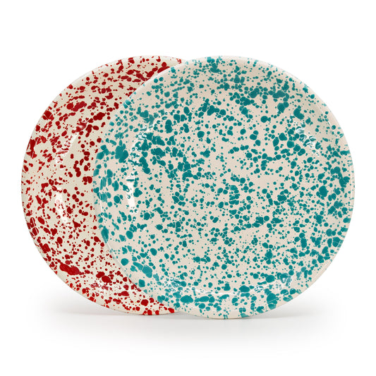 ecomposer-color-mixed splatter set, DP124MIX-2 - Dan Pelosi x CCH Splatter Coupe Dinner Plates, Set of 2, Mixed Splatter Set
