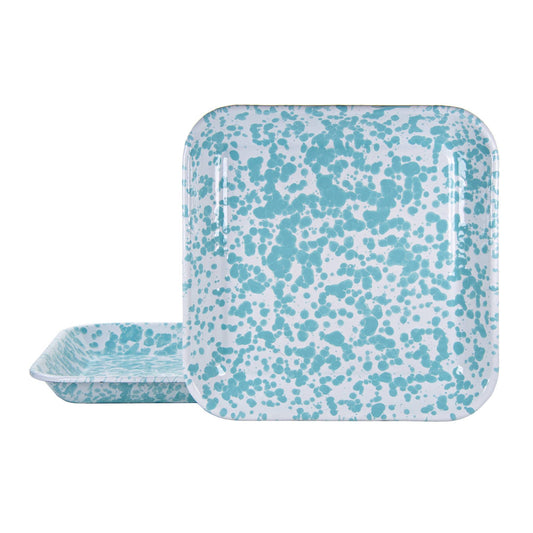GL09S2 - Sea Glass Swirl Square Trays - Set of 2 2