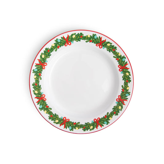 HS20RED-VCG-4 - Helmsie x CCH Dinner Plates, Set of 4, Christmas Garland - 1
