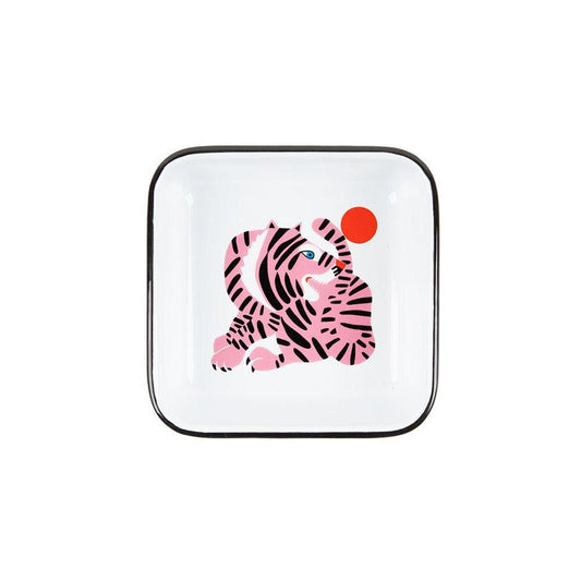 LG122TIGR-BLA - Lisa Congdon x CCH Small Square Tray, Pink Tiger - 1