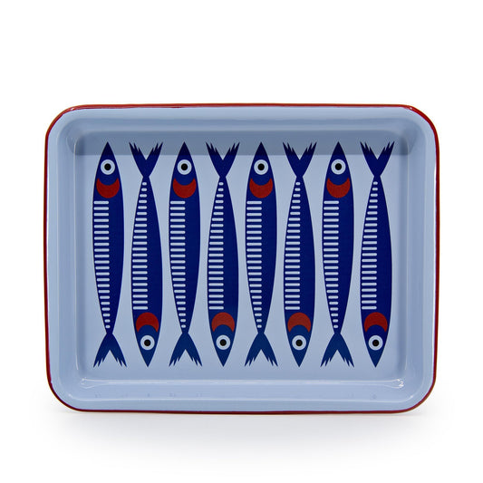 MUR190ANCH-RED - Mur by Ayca x CCH Anchovies Small Rectangle Tray, Red Rim - 1