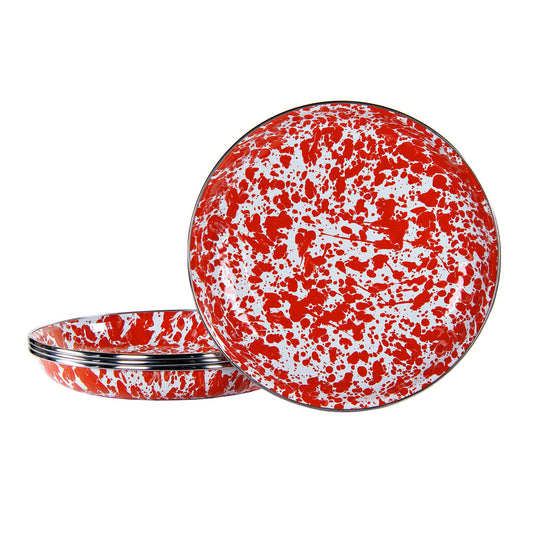 RD04S4 - Red Swirl Pasta Plates - Set of 4 2