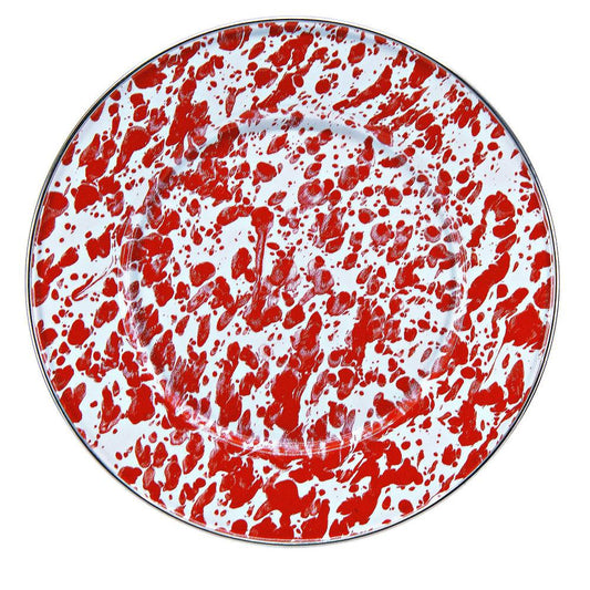 RD11S4 - Red Swirl Sandwich Plates - Set of 4 3