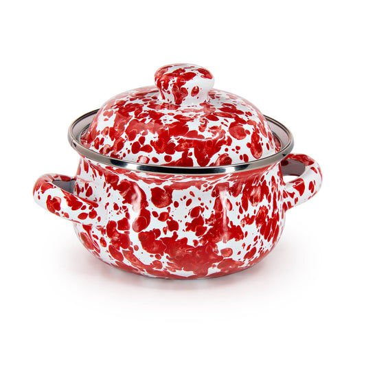 RD32S2 - Red Swirl Petite Tureens - Set of 2 2