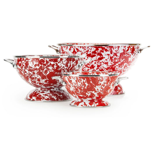 RDCOLS - Red Swirl Set of Colanders 1