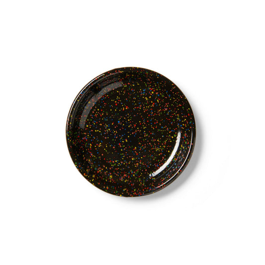 ecomposer-color-black rainbow, RF320BLA-4 - Rainbow Falls Coupe Salad Plates, Set of 4, Black Rainbow