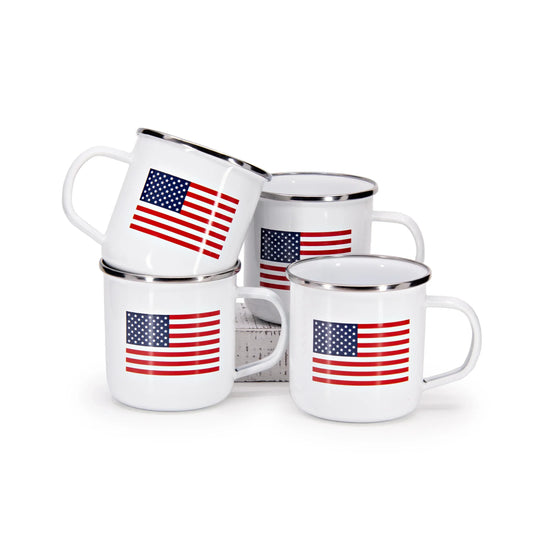 US05S4 - US Flag 12 oz Mugs - Set of 4 1