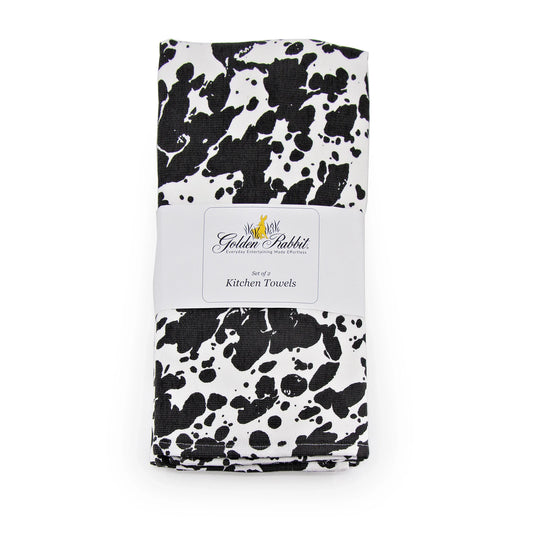 BL52 - Black Swirl Kitchen Towel - Set of 2 1