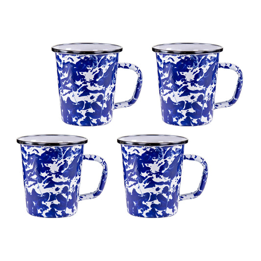 CB66S4 - Cobalt Swirl 16 oz Latte Mugs - Set of 4 1