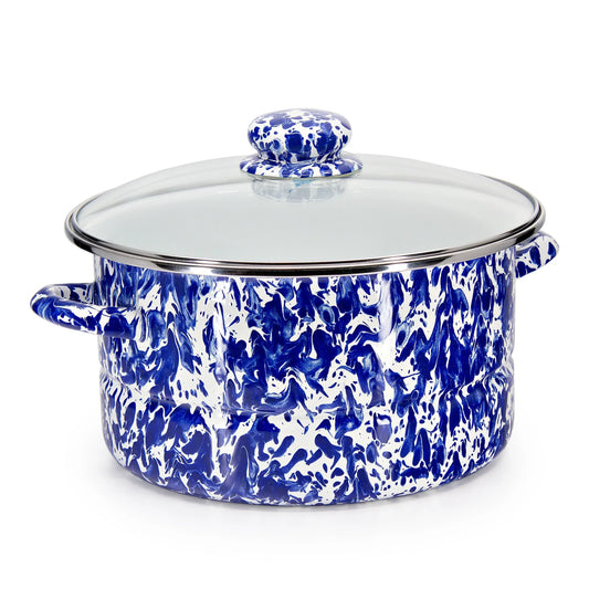 CB72 - Cobalt Swirl 6 qt Stock Pot 1