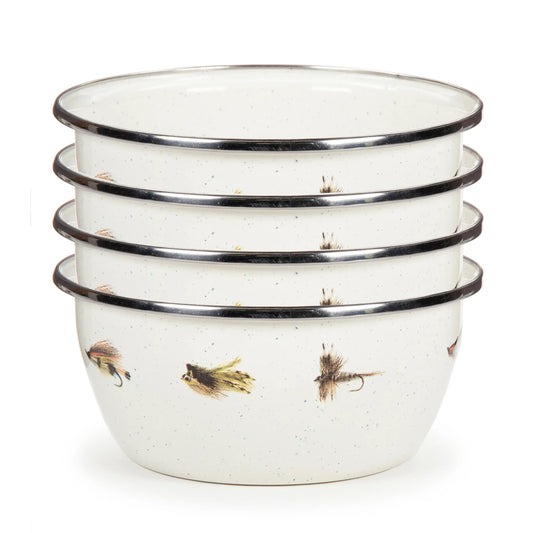 FF61S4 - Fishing Fly Salad Bowls - Set of 4 1