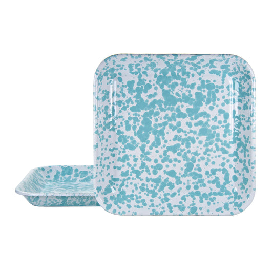 GL09S2 - Sea Glass Swirl Square Trays - Set of 2 1