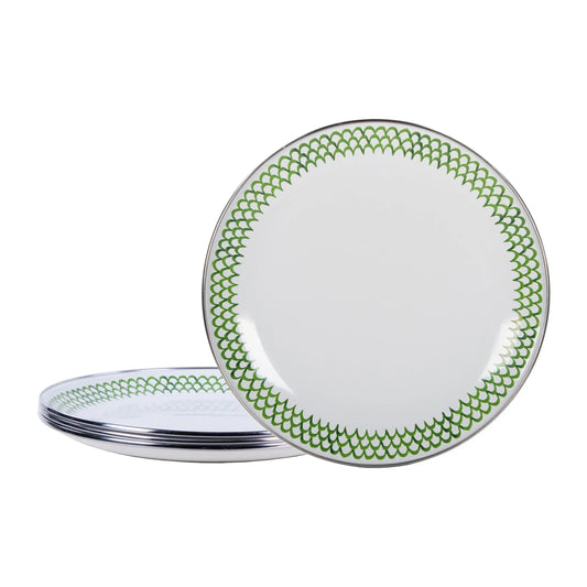 GS69S4 - Green Scallop Sandwich Plates - Set of 4 1