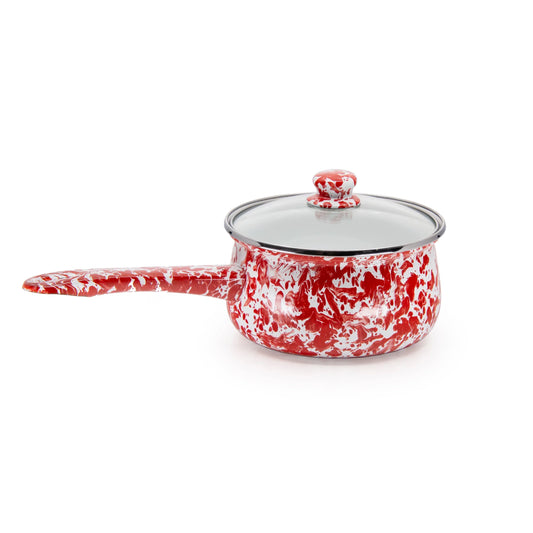 RD19 - Red Swirl Sauce Pan 1