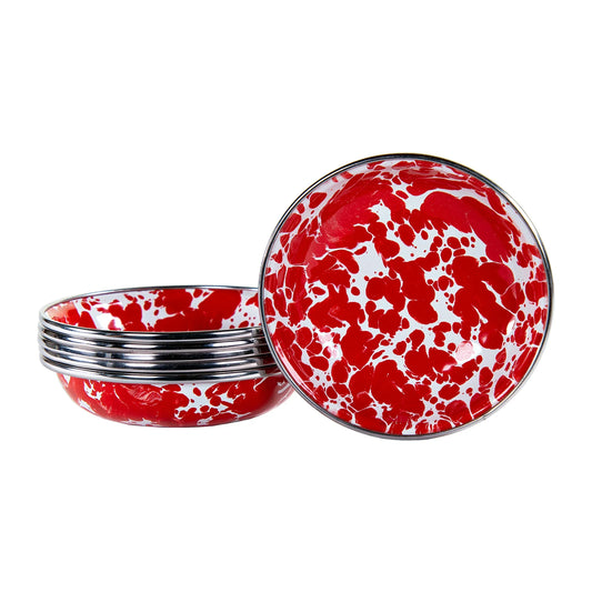 RD59S6 - Red Swirl Tasting Dishes - Set of 6 1