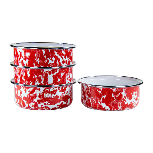RD60S4 - Red Swirl 14oz Soup Bowls - Set of 4 1