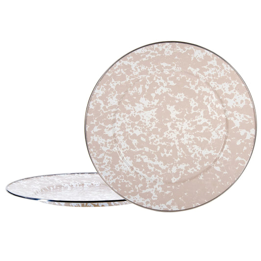 TP26S2 - Taupe Swirl Chargers - Set of 2 1