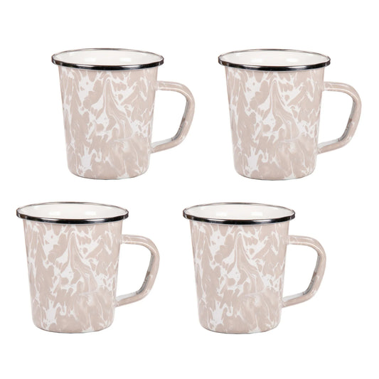 TP66S4 - Taupe Swirl 16 oz Latte Mugs - Set of 4 1
