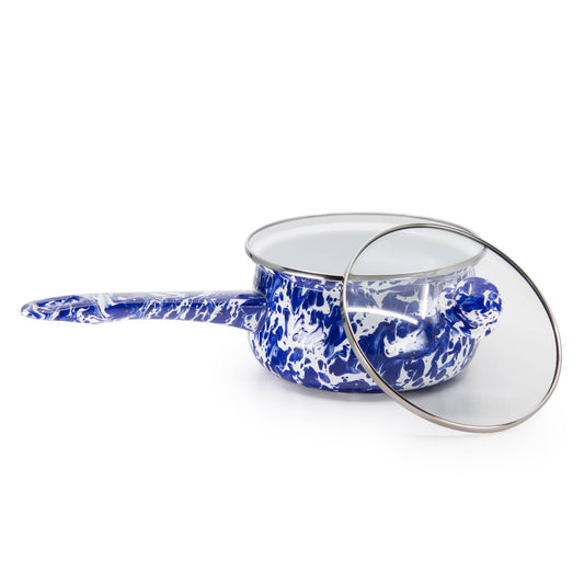 CB19 - Cobalt Swirl Sauce Pan  2