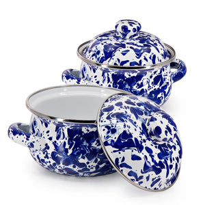 CB32S2 - Cobalt Swirl Petite Tureens - Set of 2  1