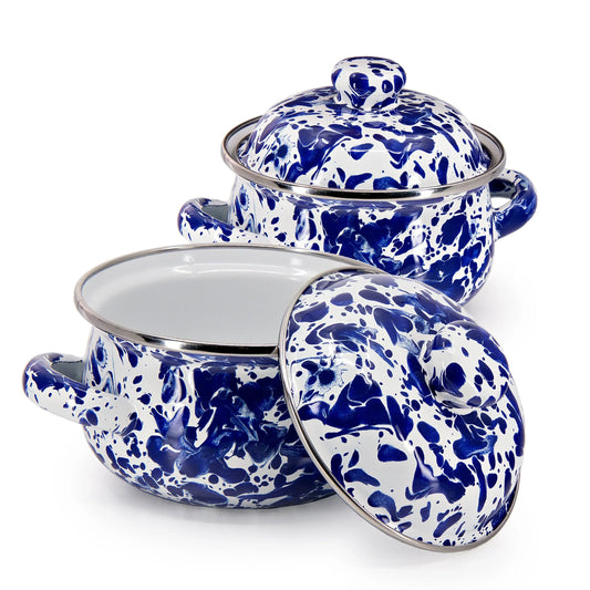 CB32S2 - Cobalt Swirl Petite Tureens - Set of 2  1