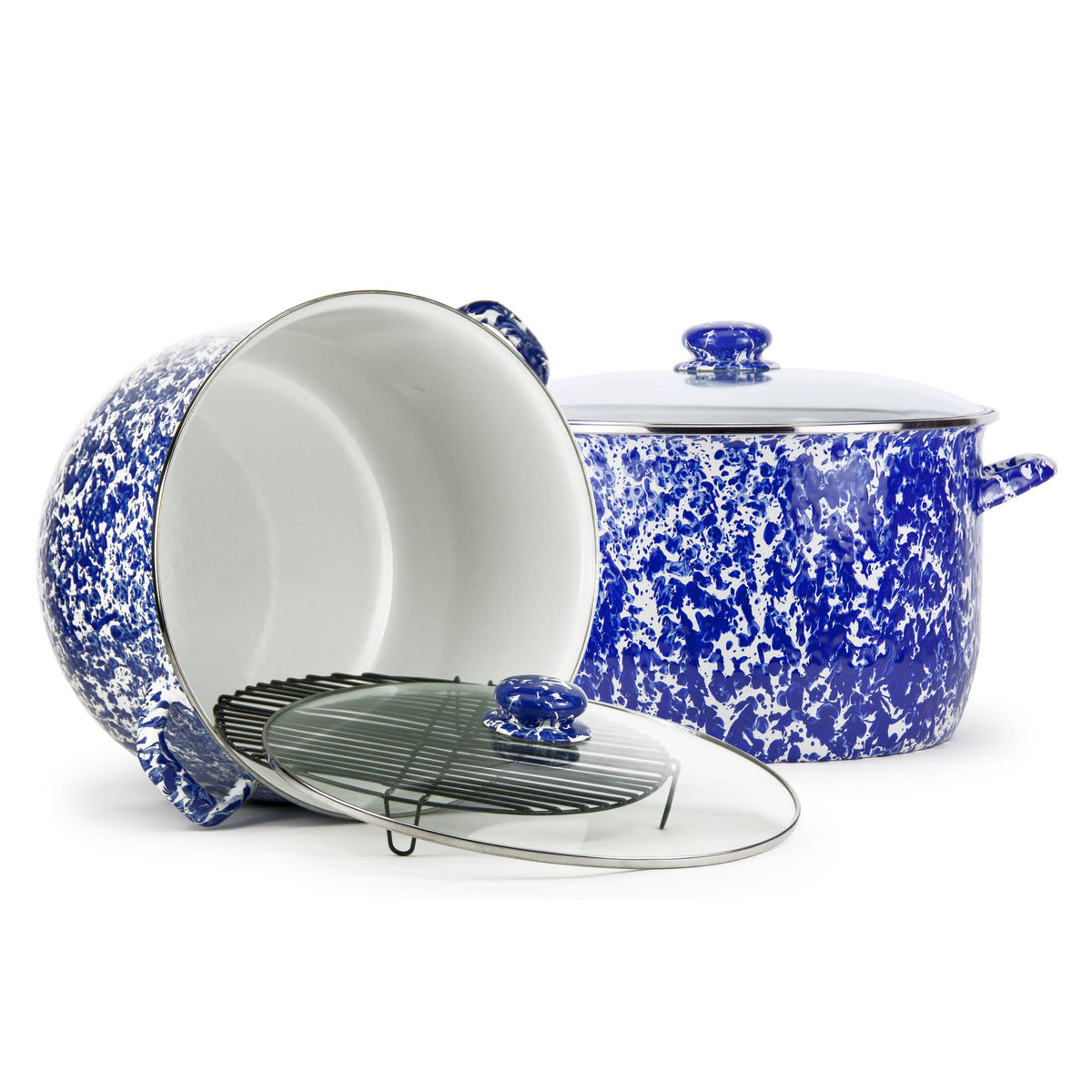 CB75 - Cobalt Swirl 18 qt Stock Pot  4