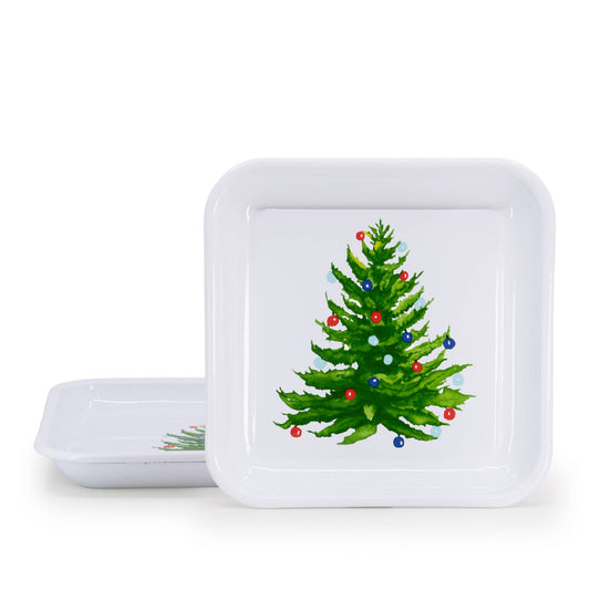 CT09S2 - Christmas Tree Square Trays - Set of 2  1