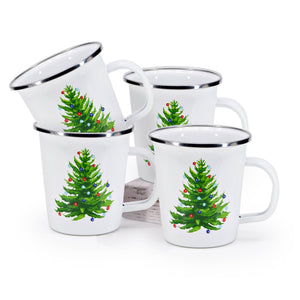 CT66S4 - Christmas Tree 16 oz Latte Mugs - Set of 4  1