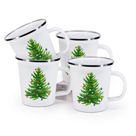 CT66S4 - Christmas Tree 16 oz Latte Mugs - Set of 4  1