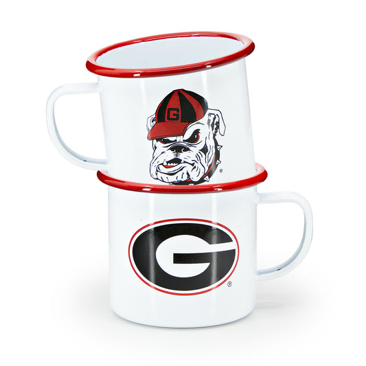 CV112RED-UGA01 - U of Georgia Enamelware 16oz Mug - 1