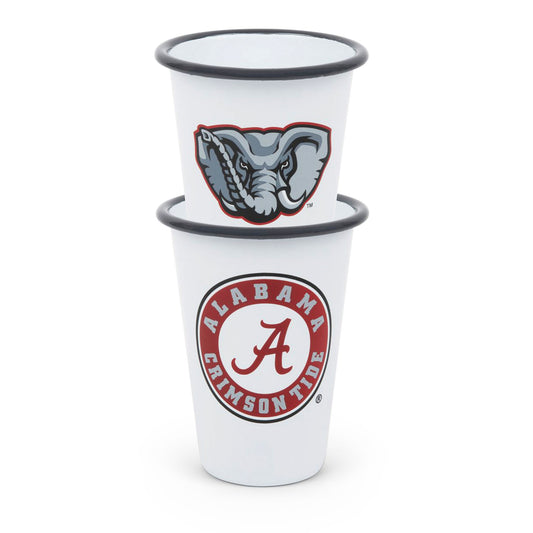 CV93GRY-UA01-2 - U of Alabama Enamelware 14oz Tumblers, Set of 2 - 1
