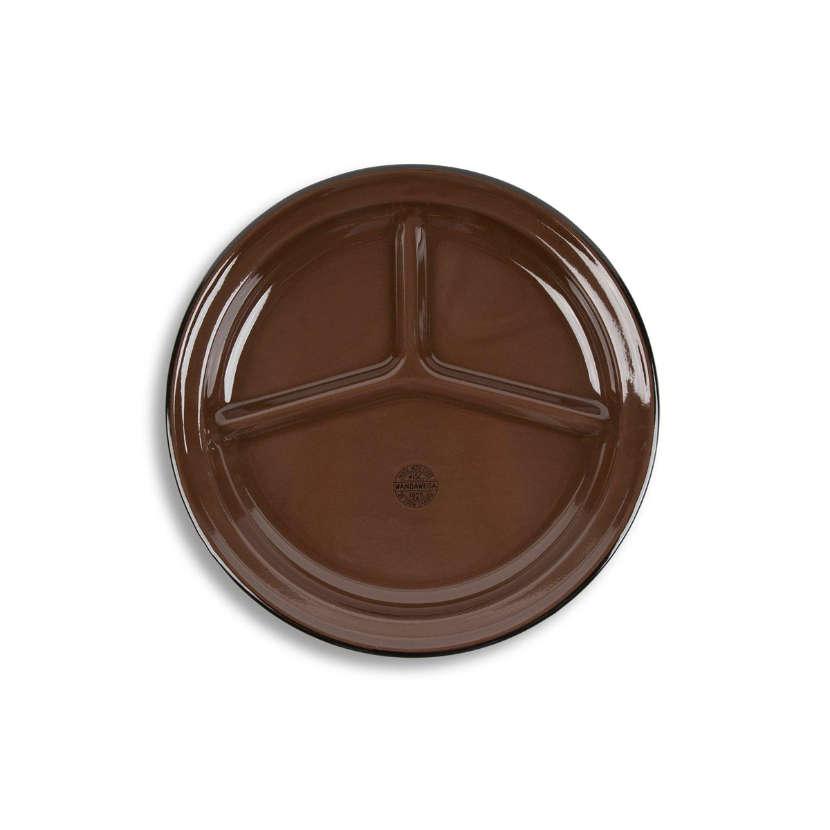 ecomposer-color-brown with black rim, CW16BRBL - Camp Wandawega x CCH Divided Camp Plate, Set of 2, Brown with Black Rim