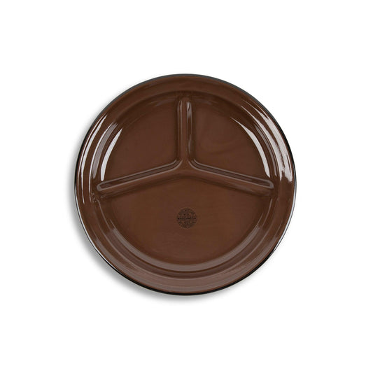 ecomposer-color-brown with black rim, CW16BRBL - Camp Wandawega x CCH Divided Camp Plate, Set of 2, Brown with Black Rim