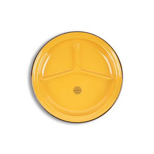 ecomposer-color-yellow with brown rim, CW16MSBR - Camp Wandawega x CCH Divided Camp Plate, Set of 2, Yellow with Brown Rim