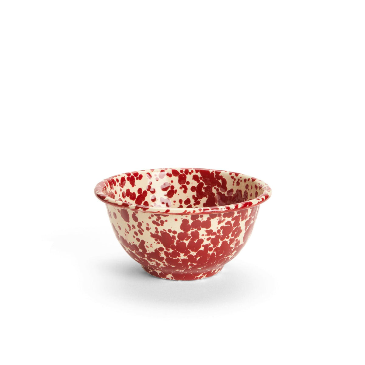 ecomposer-color-burgundy and cream, D02BRM-4 - Splatter Small Footed Bowls, Set of 4, Burgundy and Cream
