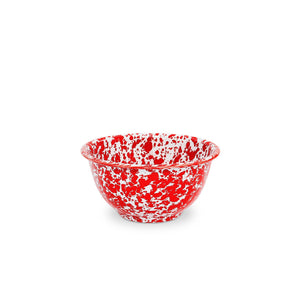 ecomposer-color-red splatter, D02RM-4 - Splatter Small Footed Bowls, Set of 4, Red Splatter