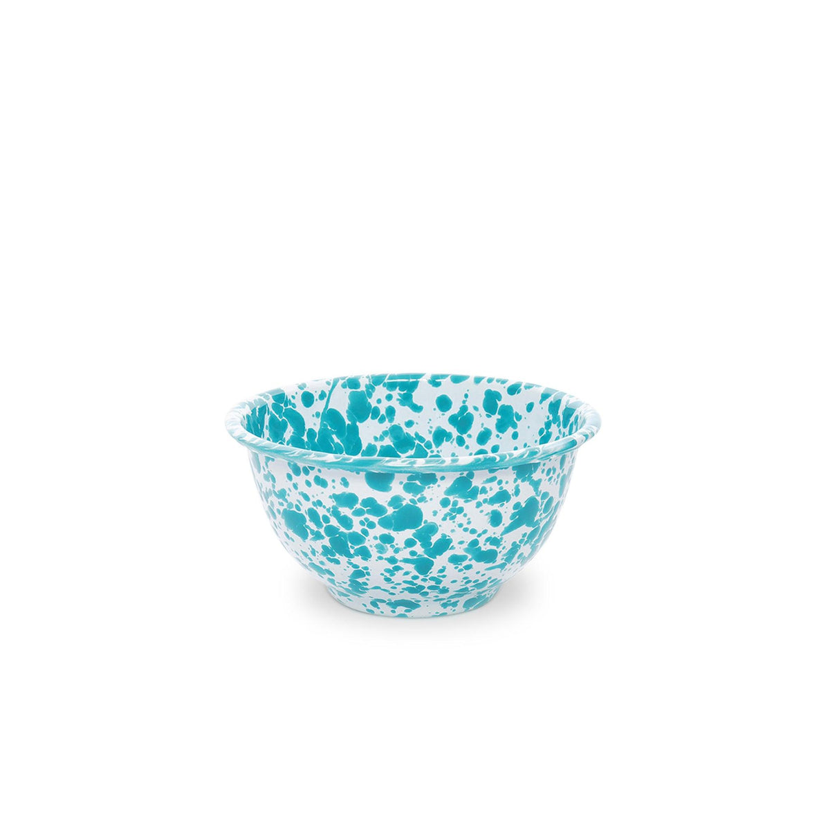ecomposer-color-turquoise splatter, D02TQM-4 - Splatter Small Footed Bowls, Set of 4, Turquoise Splatter