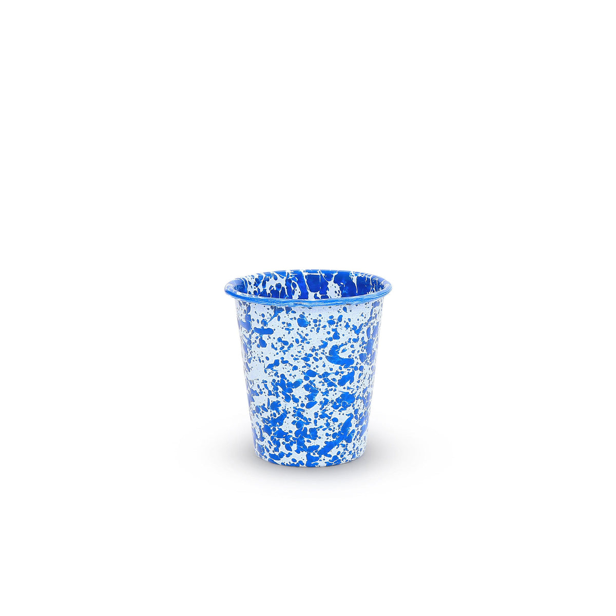 ecomposer-color-blue splatter, D03DBM-4 - Splatter 10 oz Short Tumblers, Set of 4, Blue Splatter