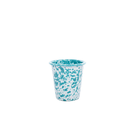 ecomposer-color-turquoise splatter, D03TQM-4 - Splatter 10 oz Short Tumblers, Set of 4, Turquoise Splatter