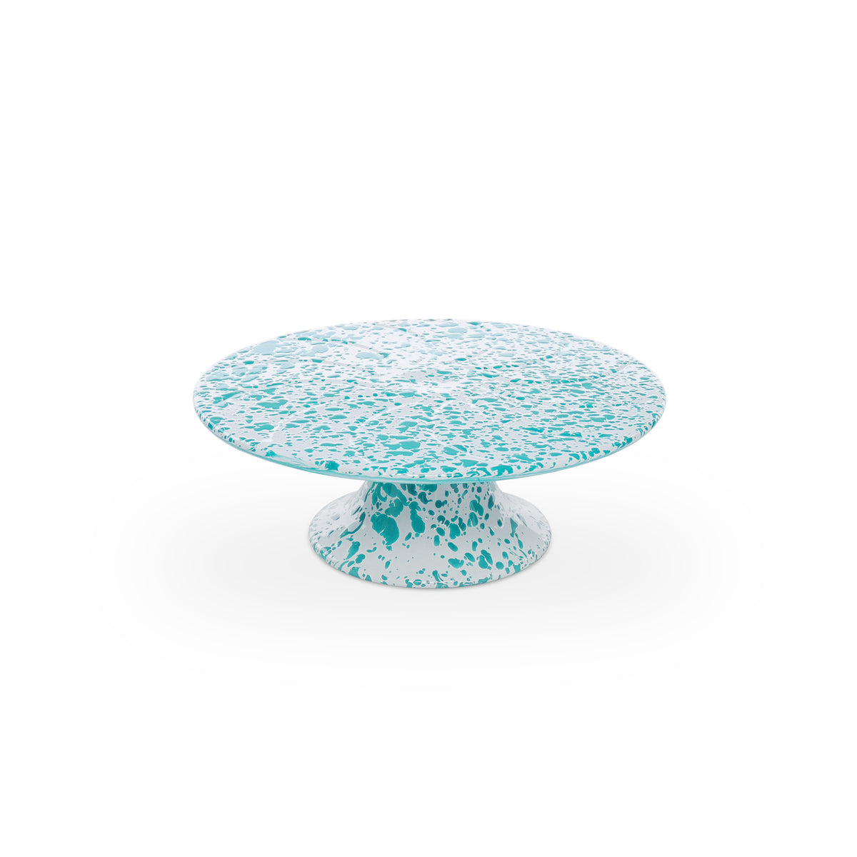 ecomposer-color-turquoise splatter, D100TQM - Splatter Cake Stand, Turquoise Splatter