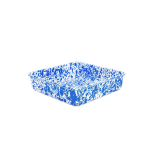 ecomposer-color-blue splatter, D101DBM - Splatter Square Brownie Pan, Blue Splatter