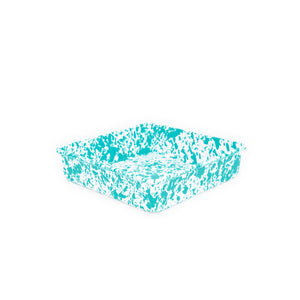 ecomposer-color-turquoise splatter, D101TQM - Splatter Square Brownie Pan, Turquoise Splatter