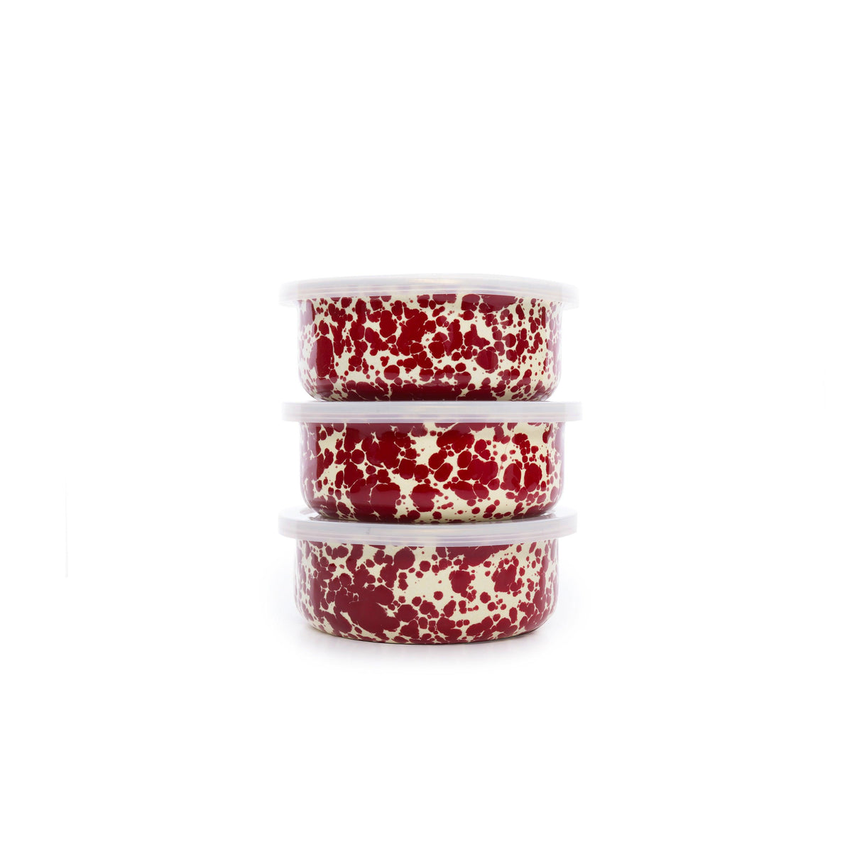 ecomposer-color-burgundy and cream, D102BRM - Splatter 3 Piece Storage Bowl Set, Burgundy and Cream