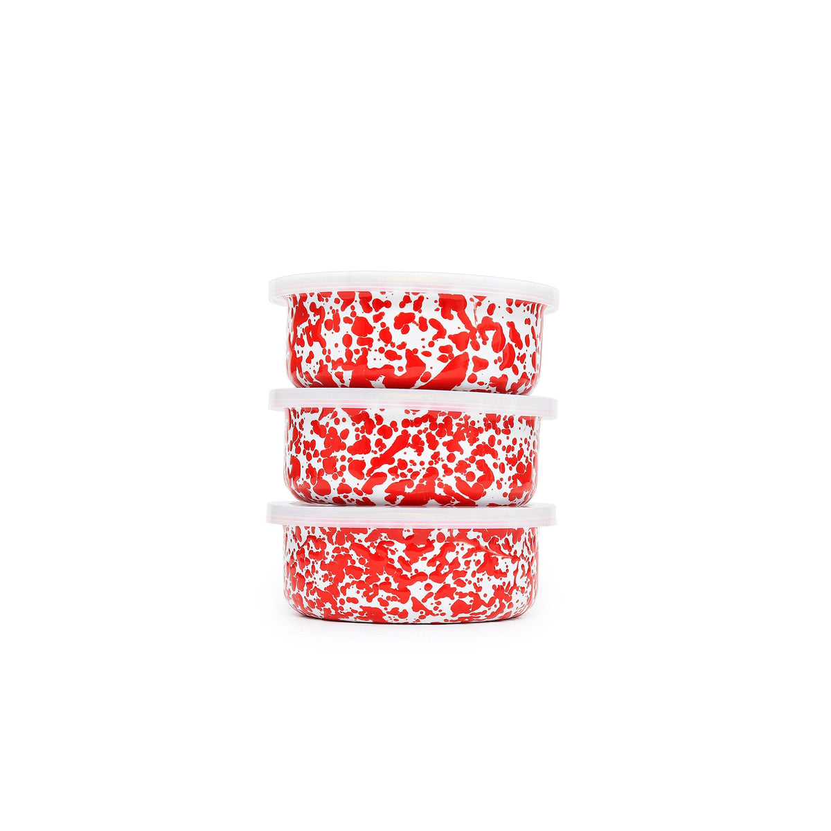 ecomposer-color-red splatter, D102RM - Splatter 3 Piece Storage Bowl Set, Red Splatter