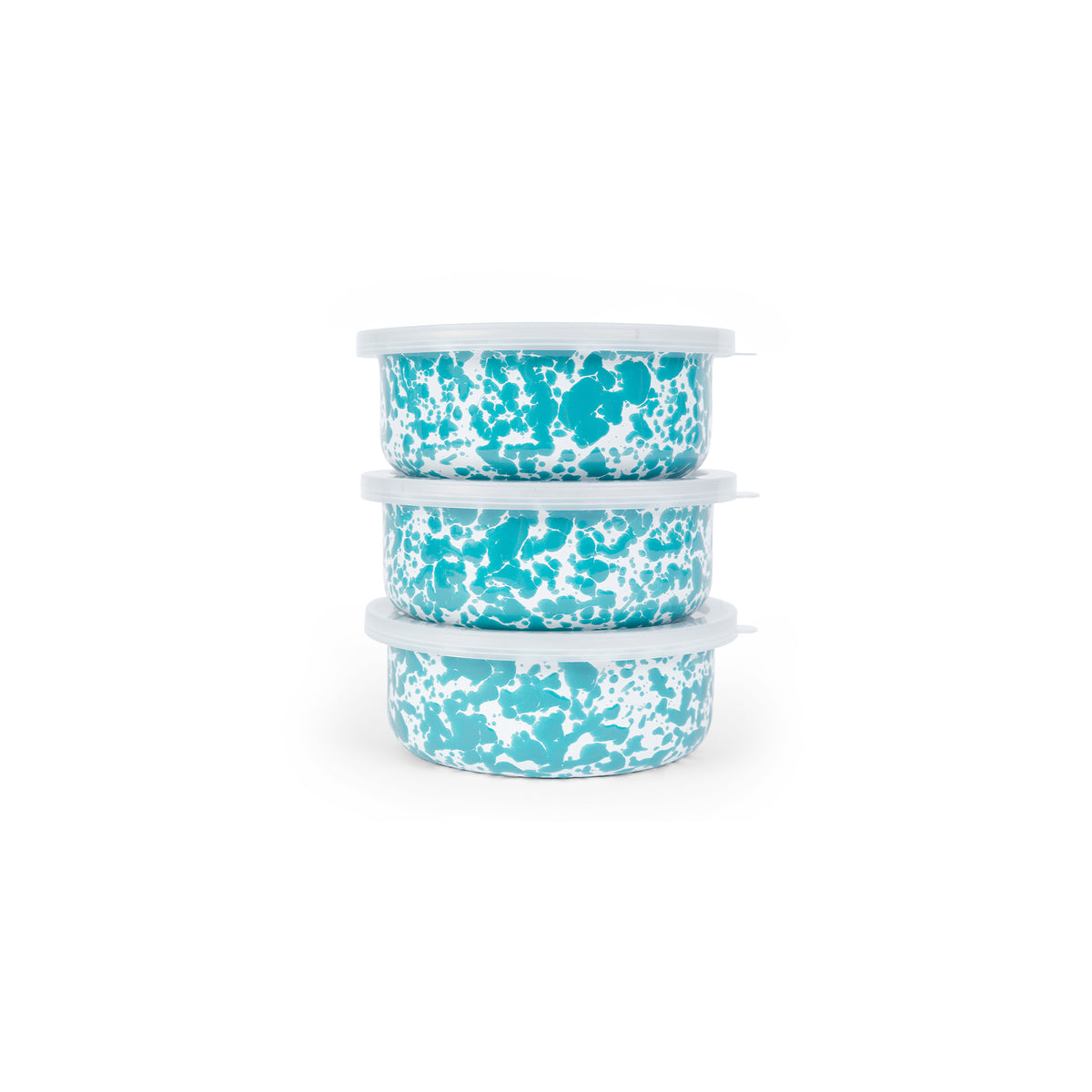 ecomposer-color-turquoise splatter, D102TQM - Splatter 3 Piece Storage Bowl Set, Turquoise Splatter