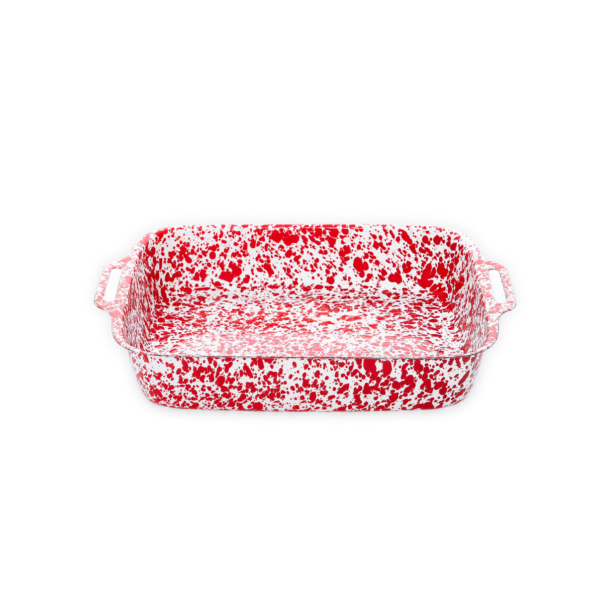 ecomposer-color-red splatter, D111RM - Splatter Lasagna Pan, Red Splatter