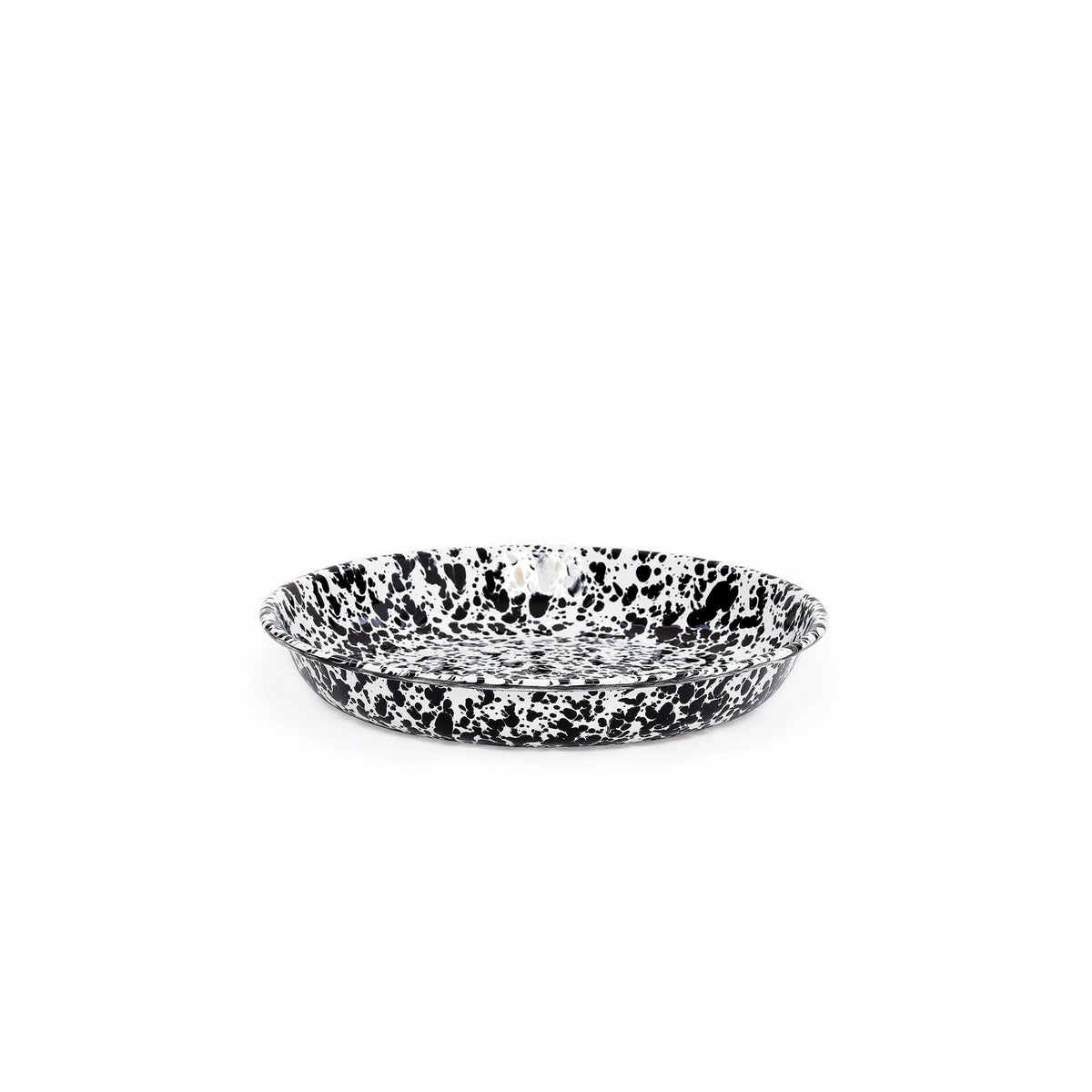 ecomposer-color-black splatter, D114BLM-4 - Splatter Pasta Plates, Set of 4, Black Splatter