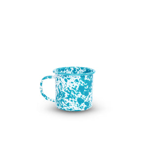 ecomposer-color-turquoise splatter, D11TQM-4 - Splatter 12 oz Mugs, Set of 4, Turquoise Splatter